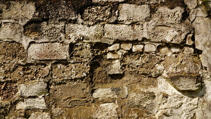 Background in the form of a destroyed wall of blocks