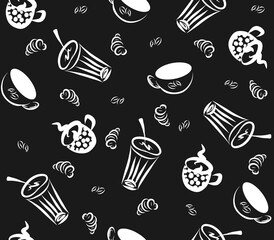 seamless pattern with coffee cup