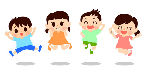 Children jumping without main line