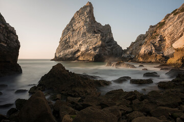 A view on Praia da Ursa during sunset