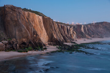 A view of the cliff of Penedo Do Guincho during the blue hour