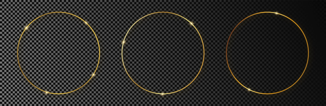 Gold glowing circle frame