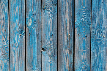 Background texture of blue wooden boards. Blue old boards.