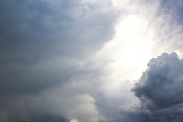 Fototapeta na wymiar Gray pre-storm sky. Cloudy weather. Gray storm clouds.