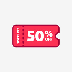 Coupon Offer Color Flat Design Icon