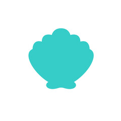 Sea Shell Vector Silhouette Isolated on white background.