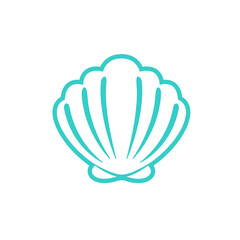 Sea Shell Vector Silhouette Isolated on white background.