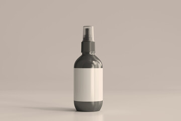 Spray Bottles with Blank Label 3D Rendering