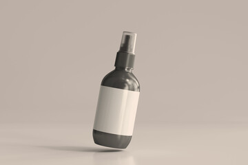 Spray Bottles with Blank Label 3D Rendering