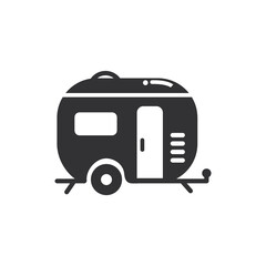 Camper trailer icon. Camper isolate on white background.
