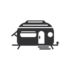 Camper trailer icon. Camper isolate on white background.