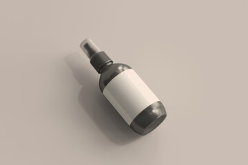 Spray Bottles with Blank Label 3D Rendering