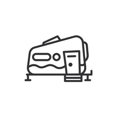 Camper trailer icon. Camper isolate on white background.