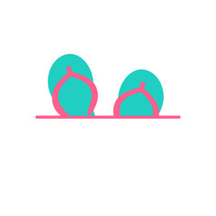 Flip flops set vector design. isolate on white background.