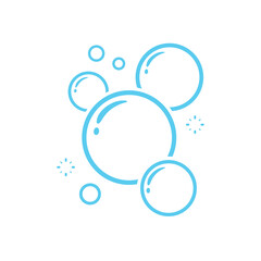 Transparent soap bubbles floating in the air Isolated on white background