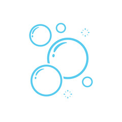 Transparent soap bubbles floating in the air Isolated on white background