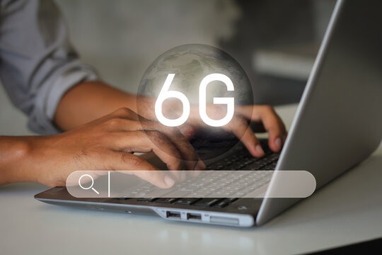 Super fast wireless and data speed system internet prepare for 6G technology. Searching Browsing Internet Data Information Networking Concept.