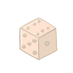 Good Luck Concept. Fortune and Excitement Metaphor icon. Dropping Dice with one and six numbers, seven number in sum. Vector cute illustration.