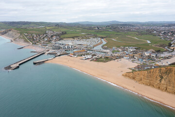 Fototapeta na wymiar West Bay from the air near Bridport, Dorset