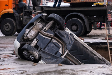 The machines fell into the ground