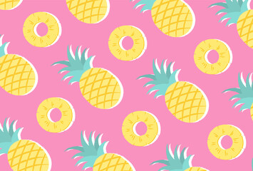 seamless pattern with pineapples for banners, cards, flyers, social media wallpapers, etc.