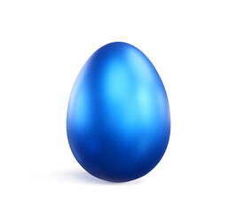 Blue easter egg isolated on white background. 3d illustration.
