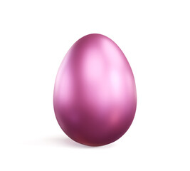 Pink easter egg isolated on white background. 3d illustration.
