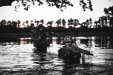 Soldiers on the river