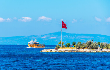 Marmara Island view from Marmara Sea  in  Turkey.