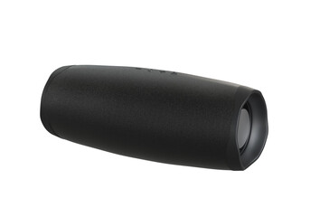 Black modern speaker isolated on white background. 3d illustration.