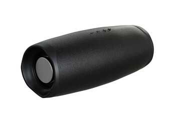 Black modern speaker isolated on white background. 3d illustration.