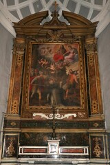 Napoli - Dipinto seicentesco del Martirio di San Pietro da Verona nella Basilica di Santa Maria...