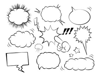 吹き出し　漫画　コミック　セット