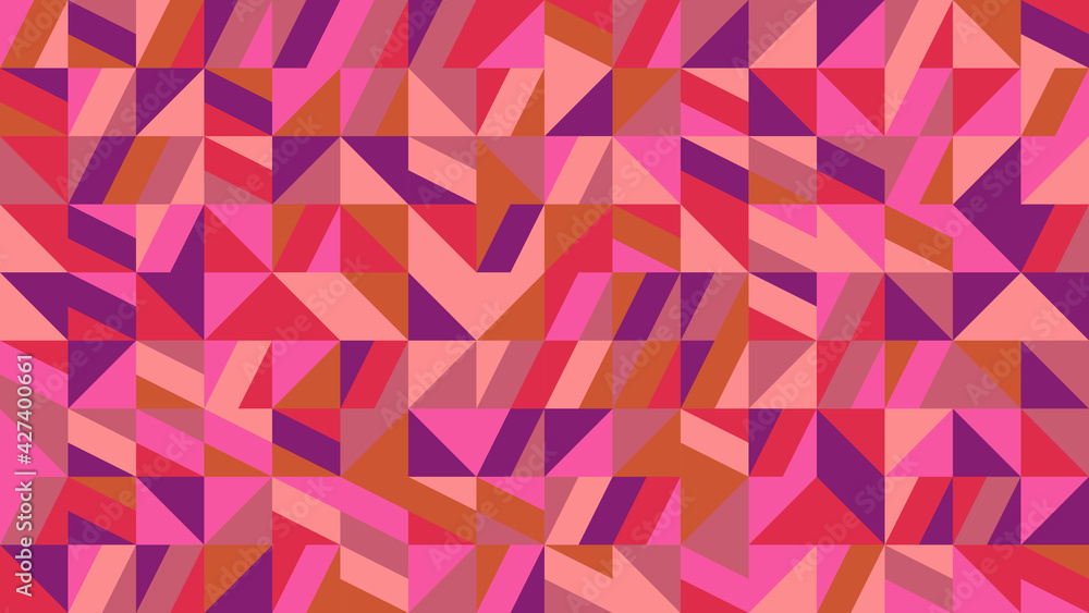 Poster chaotic random geometrical triangle mosaic pattern background design