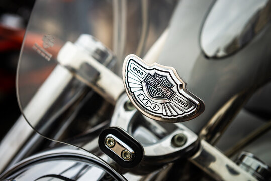 Nice Harley Davidson bike close up at 18 Anniversary of Crazy Hohols MFC Ukraine Kiev september 2018