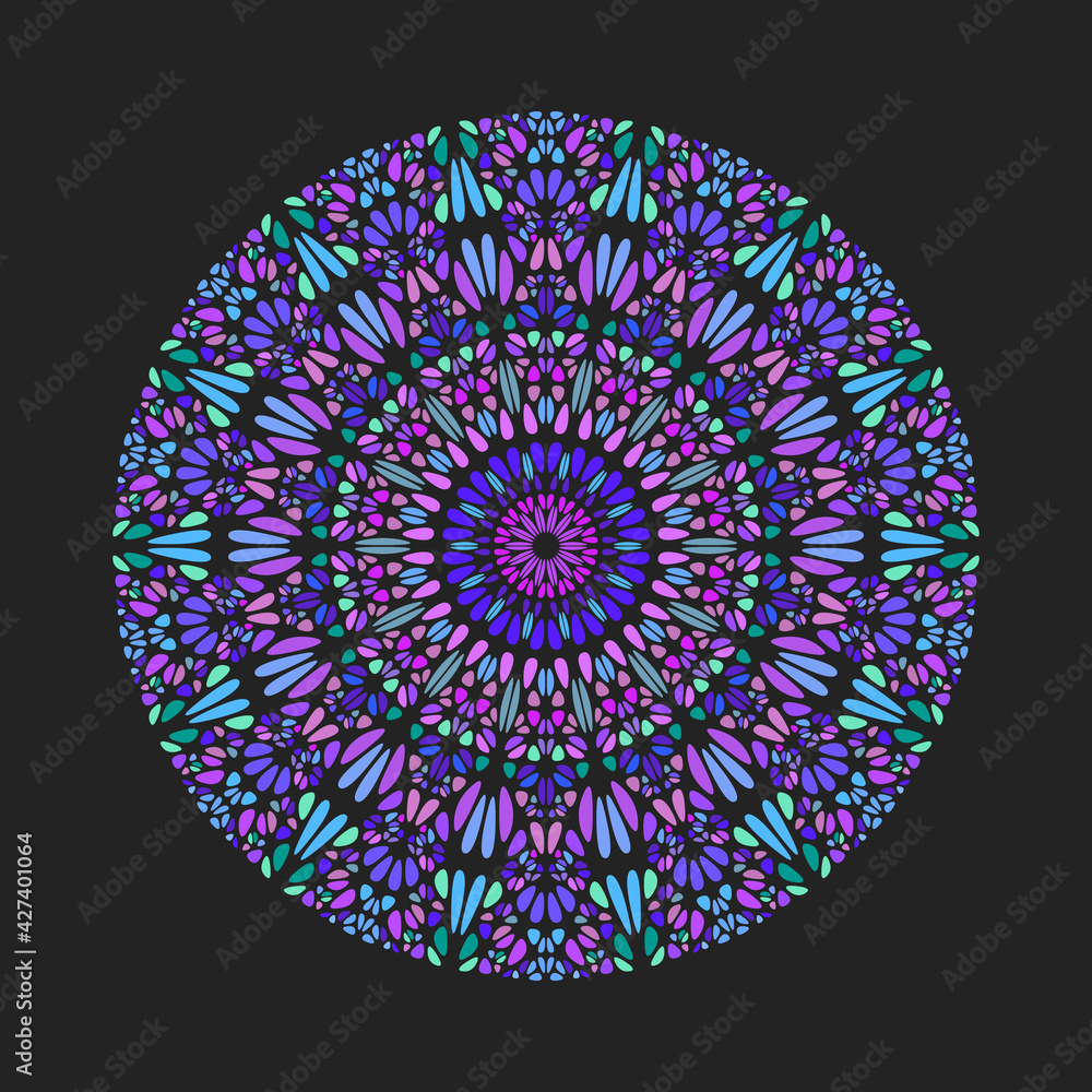 Poster round circular floral pattern mandala - abstract vector design element