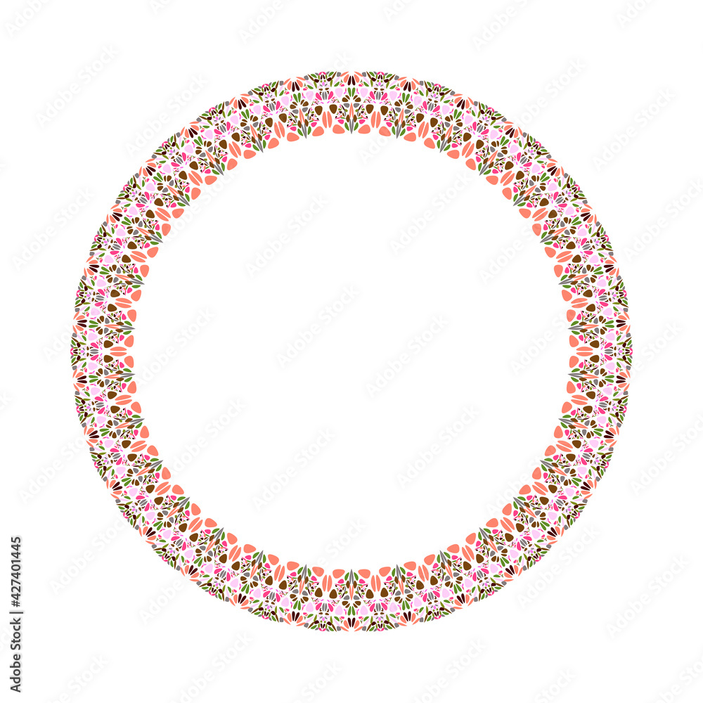 Poster geometrical floral frame - circular abstract vector element