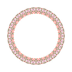 Geometrical floral frame - circular abstract vector element