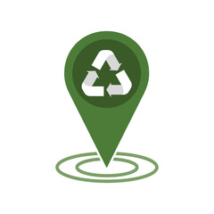 Recycle point simbol vector isolated