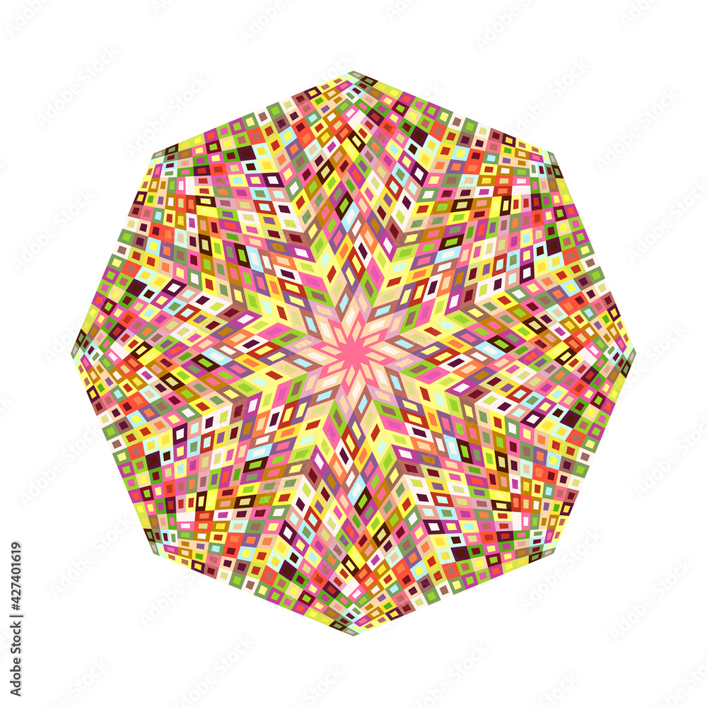 Poster isolated colorful abstract tiled mosaic polygon symbol