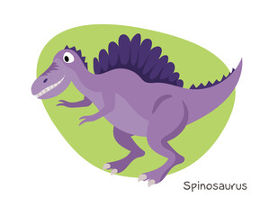 Vector cartoon dinosaur isolated on white background. Spinosaurus.