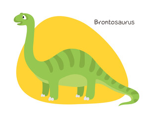 Vector cartoon dinosaur isolated on white background. Brontosaurus.