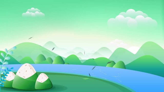 4K seamless loop background for Dragon Boat Festival, and season for dumpling 