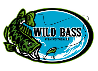 largemouth bass fishing tackle sign design