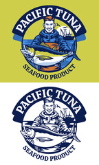 man with big catch of tuna fish