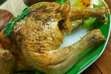 Pollo relleno al horno