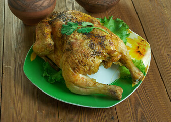 Pollo relleno al horno