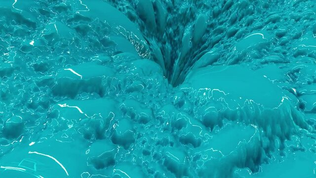 Blue 3d background with liquid plastic