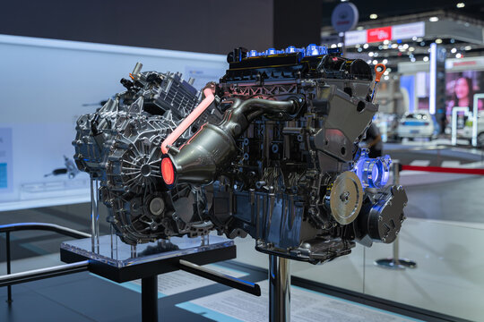 Demo engine of Great Wall Motor HAVAL H6, Ora, Good cat, Black cat Lemon Hybrid Platform DHT the turbo works with an electric motor supports.