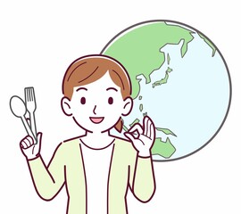 Obraz premium 脱プラを考える人